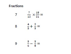 A video about adding, subtracting and multiplying fractions
